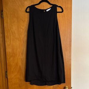 Elegant Black Subtle High Low Shift Dress